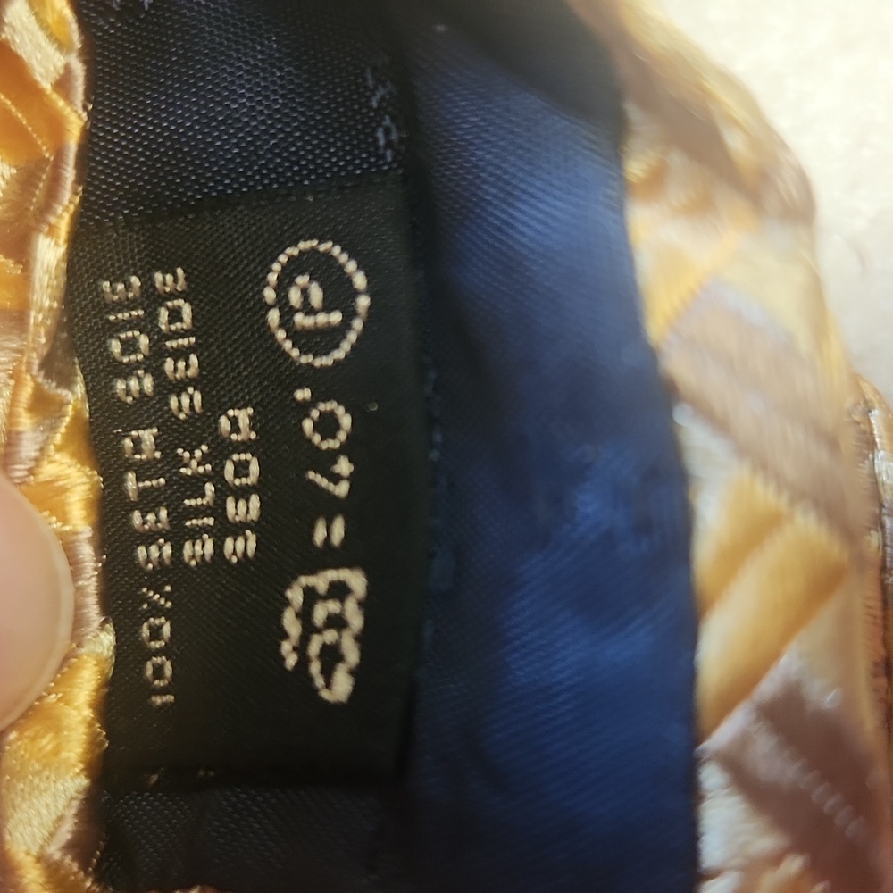 Ermenegildo Zegna Men's Tie, Gray/Yellow, Silk, Made In Italy, EUC - Picture 5 of 6